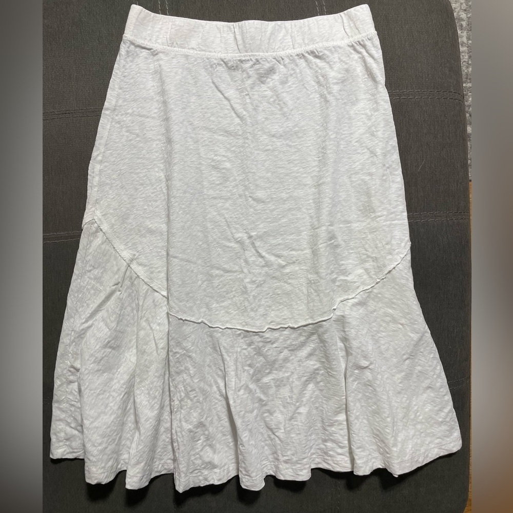 FREE PEOPLE BEACH -white cotton bohemian skirt size large